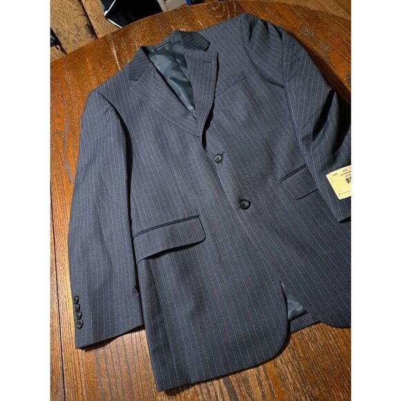 New 36R Grey Pinstripe Single Breast Suit Sports Coat Jacket Blazer NWT - Picture 5 of 7